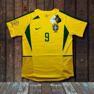 Vintage Nike Brazil 2002 World Cup - Ronaldo R9 #9 Home Jersey Retro Football